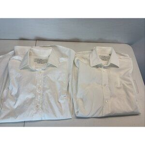 Lot of 2 mens Gucci‎ Uniform White Long Sleeve Button Up oxford Shirt Size 36/14